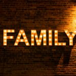 orange family marquee sign